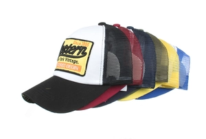 Multiple color options of vintage washed cotton mesh trucker hats with Western embroidery