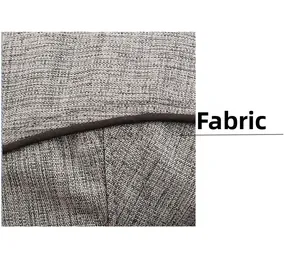 Detailed macro view of gray blended fabric texture and stitching on the baseball cap
