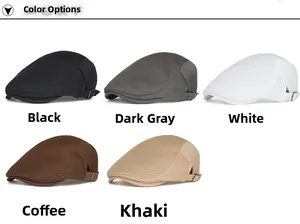 Detail view of five mesh ivy caps in black, grey, white, coffee, and khaki colors