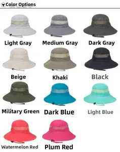 Grid layout showing eleven colors of breathable mesh sun hats with Outdoor embroidery