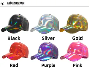 Plusieurs couleurs de casquettes de baseball en PU laser avec fini holographique