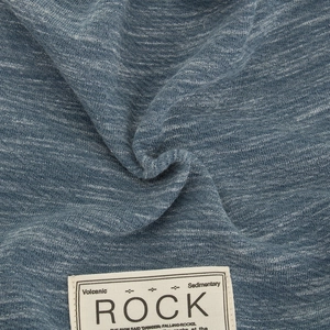 Blue knitted slouchy beanie hat with double layers and vintage fabric label