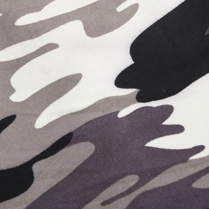 Winter camouflage slouchy beanie hat in monochrome black, white and grey patterns