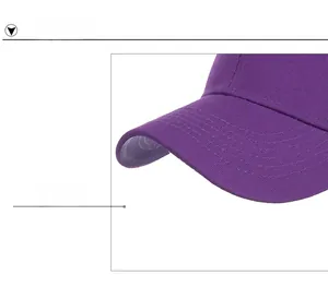 Macro shot of the sturdy purple baseball cap brim with six rows of reinforced stitching