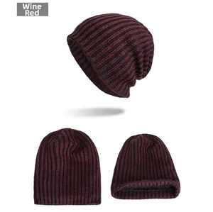 Detail of burgundy ribbed knit beanie showing high-elasticity texture and thickness