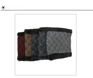 Detail view of thickened thermal neck warmer with soft fleece lining and diamond pattern