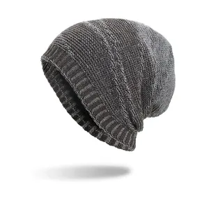 Winter Warm Knitted Beanie Hat Fleece Lined Slouchy Pullover Skull Cap For Men Women Thermal Outdoor Marled Color Hat
