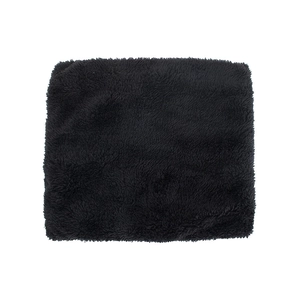 Thick black faux fur neck warmer for winter with soft fleece lining for warmth