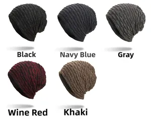 Detaillierte Rasteransicht mit Strickmützen in Schwarz, Dunkelblau, Grau, Weinrot und Khaki