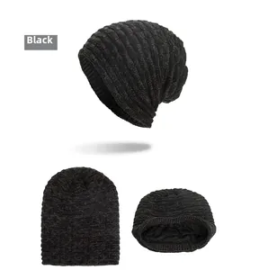Detailansicht der schwarzen Strickmütze aus verschiedenen Winkeln mit Innenfutter-Details