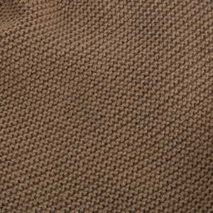 Brown fleece-lined knitted pullover beanie with premium textured thick warm fabric