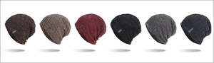Detailed comparison of six ribbed knit slouchy beanies in autumn earth-tone colors