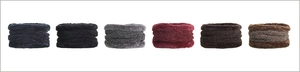 Detailed set of fleece-lined neck gaiters in navy, black, grey, burgundy, brown, and tan