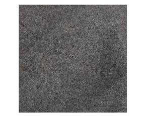 Close-up of the grey wool felt texture and durable stitching on the beret hat