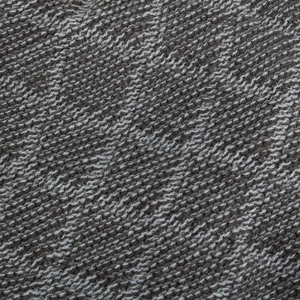 Winter knit beanie featuring thick heather gray diamond weave pattern fabric
