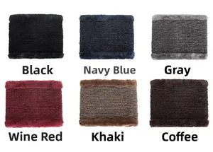 Vue détaillée de la collection de cache-cous tricotés en six couleurs d'automne