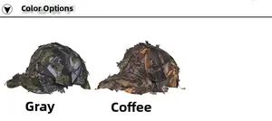 Detailed comparison of grey camouflage and brown leaf pattern outdoor baseball caps