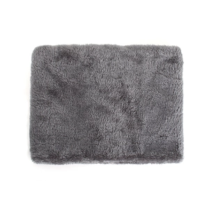 Winter thermal grey plush neck warmer with soft fleece lining and minimalist design