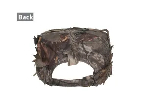 Detail of leaf camouflage cadet cap showing back opening and metal slider buckle