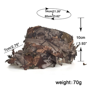 3D leaf camouflage tactical flat top military cap for outdoor hunting and sun protection