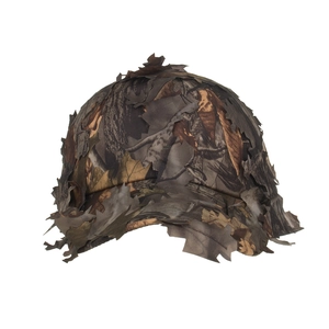 3D leafy camouflage hunting baseball cap with realistic forest leaves for outdoor camo