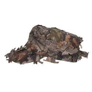 Outdoor flat top camo hat with 3D leaf camouflage pattern for hunting and scouting