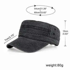 Classic dark grey washed cotton cadet cap with adjustable back strap for outdoor wear