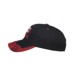 Casquette de baseball noire et rouge avec patch drapeau du Canada et broderie