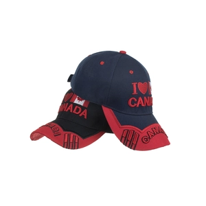 Casquettes de baseball noires et bleu marine avec broderie feuille d'érable Canada