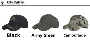 Detailed embroidery of Navy SEAL eagle emblem and lettering on baseball caps