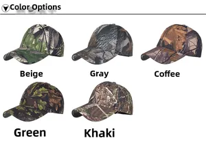Outdoor camouflage leaf pattern baseball caps displayed in five colors for men
