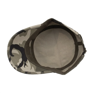 Flat top camouflage army cap in jungle pattern with 100% cotton material inner details