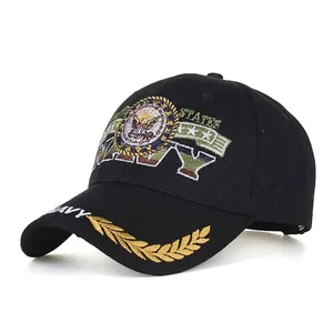 US Navy Eagle Embroidered Baseball Cap For Men Women American Style Polyester Sun Protection Outdoor Casual Sport Hat Black