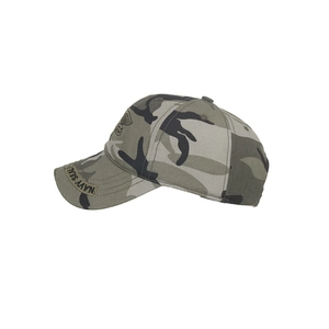 Camo baseball cap with Navy SEALs embroidery and curved brim in military style