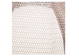 Macro shot of fine honeycomb mesh fabric detail on a washed cotton baseball cap