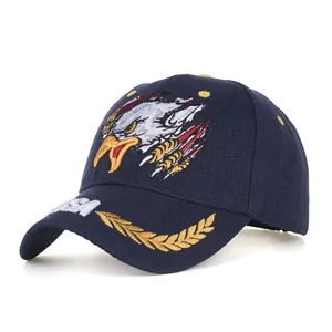 Embroidered Eagle USA Baseball Cap Polyester Adjustable Sun Hat Men Women Outdoor Sports Casual Fashion Trucker Hat Black Navy