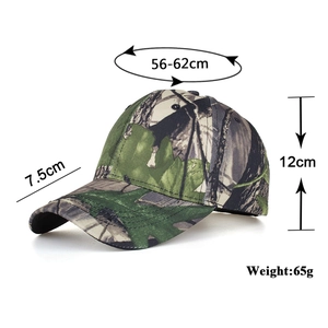 Outdoor leaf camouflage baseball cap with adjustable 56-62cm strap for men