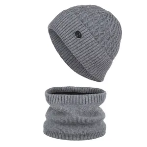 Winter Beanie Hat And Neck Warmer For Men Women Fleece Lined Thick Acrylic Knitted Skull Cap Cold Weather Neck Gaiter