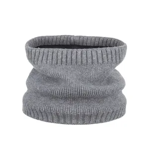 Winter Thermal Knit Neck Warmer Fleece Lined Snood For Men Women Windproof Outdoor Sport Neck Gaiter Soft Ribbed Scarf