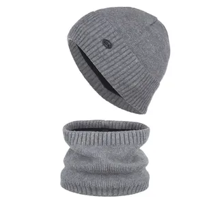 Winter Strick Beanie Mütze Und Schal Set Fleece Gefüttert Warm Schädelkappe Halswärmer Zweiteiler Für Damen Herren Outdoor Casual Mode