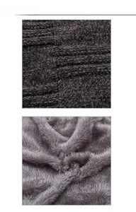 Détail de la doublure thermique en polaire et de la texture chenille de ce bonnet d'hiver