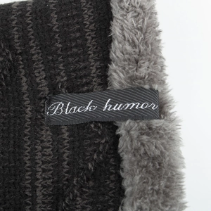 Winter knit neck warmer set with warm fleece lining and Black Humor brand label