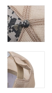 Detailansicht des atmungsaktiven Mesh-Gewebes und des verstellbaren Klettverschlusses der Kappe