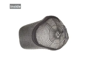 Vue intérieure détaillée de la casquette de baseball en mesh gris avec sangle ajustable