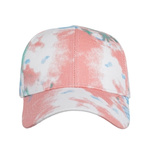 Unisex Tie-Dye Baseballkappe mit lebhaften rosa, blauen und grünen Aquarell-Waschungen