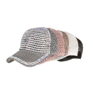 Casquette de baseball pour femme avec strass brillants en plusieurs coloris et cristaux