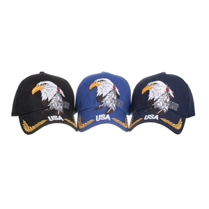 Berretto da baseball USA da uomo con ricamo aquila in nero blu reale e navy
