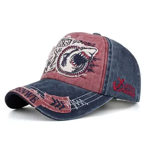 Vintage Washed Cotton Baseball Cap For Men Women Shark Anchor Embroidery Distressed Adjustable Streetwear Fashion Sun Hat