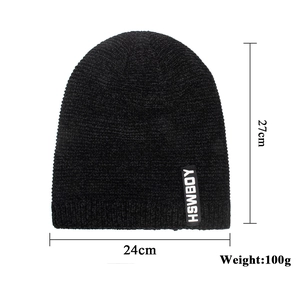 Winter Warm Knit Beanie Hat For Men Women Fleece Lined Thick Ribbed Skull Cap With Letter Patch Casual Outdoor Headwear