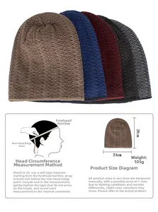 Guide des tailles pour bonnet d'hiver en tricot avec mesures de 28 cm de hauteur